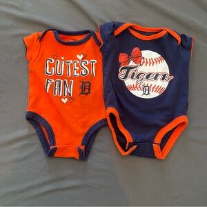 Set of Two Baby Girl Onesies - Detroit Tigers Baseball MLB